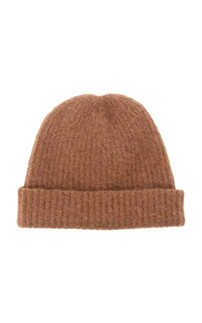 Janessa Leone Piper Knit Alpaca-wool Beanie In Brown