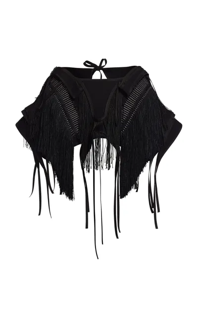 Maticevski Gallivant Fringed Belt In Black