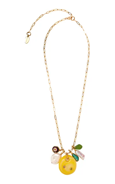 Lizzie Fortunato Rivas Charm Necklace In Yellow