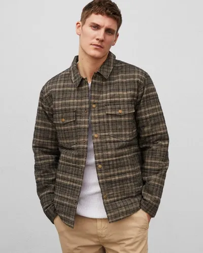 Reid Theo Shirt Jacket In Tan/black