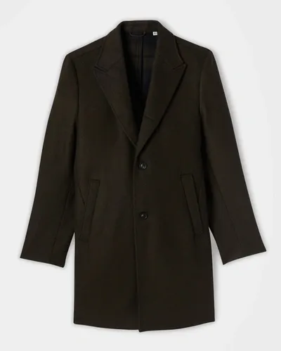 Reid Walking Car Coat In Dark Olive