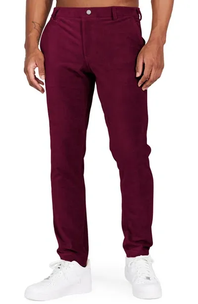 Redvanly Men's Collins Corduroy Pants In Burgundy