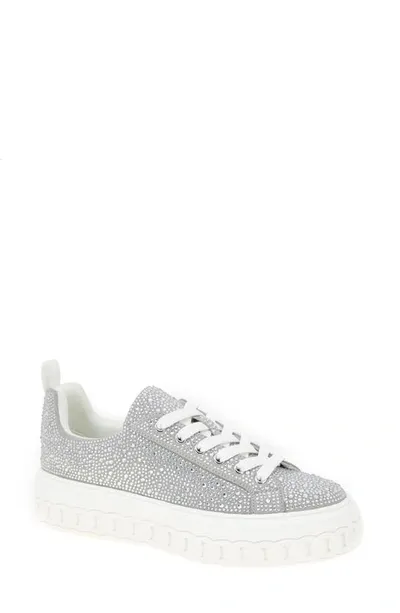 Bcbgeneration Women's Riso Crystal Embellished Low Top Sneakers In Silver