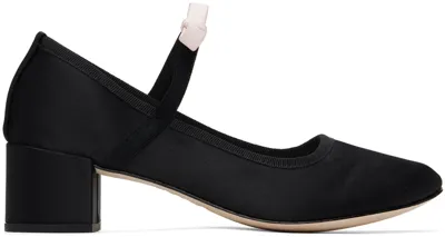 Repetto Black Guillemette Mary Janes Heels In 914 Icone/noir