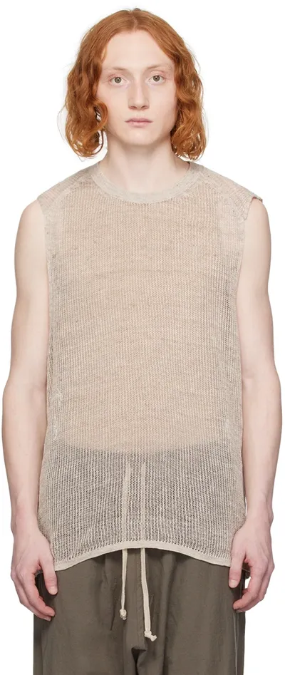 Jan-jan Van Essche Beige Semi-sheer Tank Top