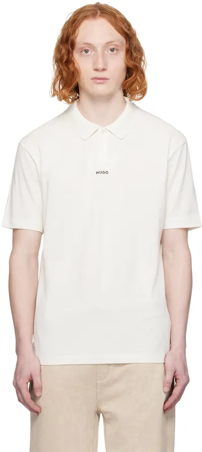 Hugo White Bonded Polo In Open White 121