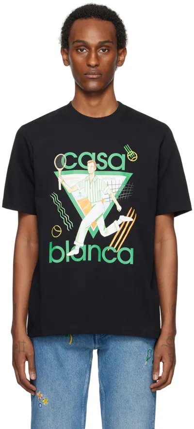 Casablanca Le Jeu Printed T-shirt In Black