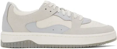 Hugo Beige & Gray Paneled Sneakers In White 100