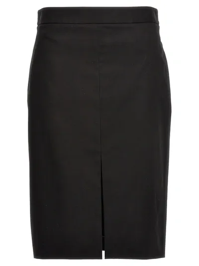 The Row Benson Cotton-blend Twill Skirt In Black