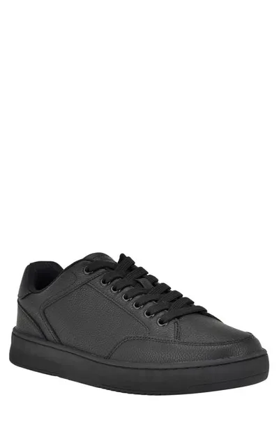 Calvin Klein Mens Upper Manmade Faux Leather Casual And Fashion Sneakers In Black