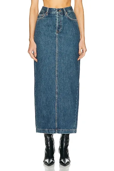 Wardrobe.nyc Indigo Column Denim Maxi Skirt In Blue