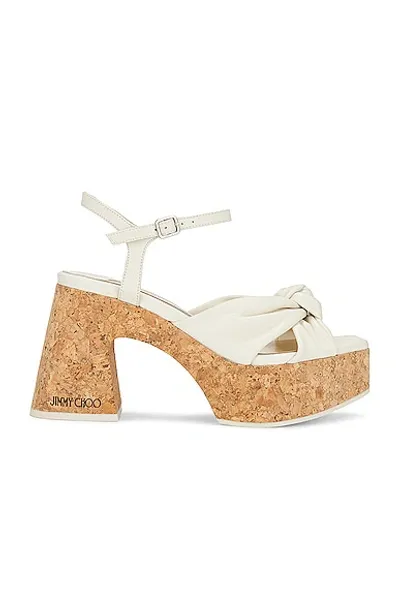 Jimmy Choo Heloise 95 Wedge In Neutral