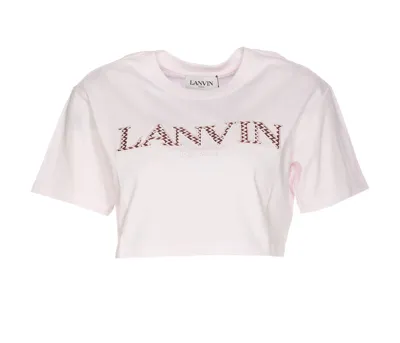 Lanvin T-shirt Crop Logo In White