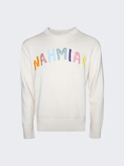 Nahmias Rainbow Logo-intarsia Jumper In Neutrals