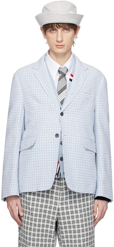 Thom Browne Blue Classic Blazer In 460 Medium Blue