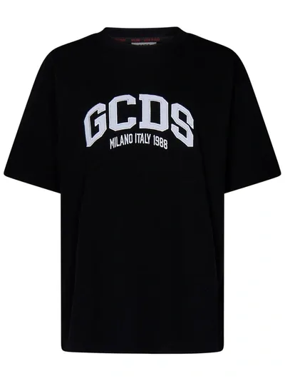 Gcds Black Cotton T-shirt