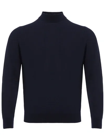 Colombo Blue Silk And Cashmere Sweater In Black