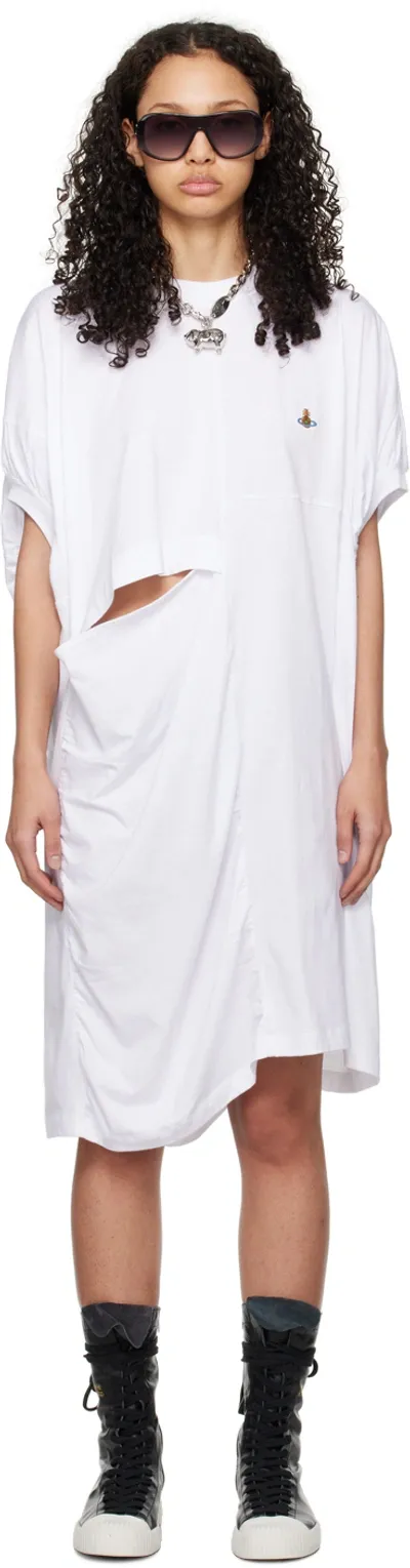 Vivienne Westwood White Dolly Midi Dress In A401 White