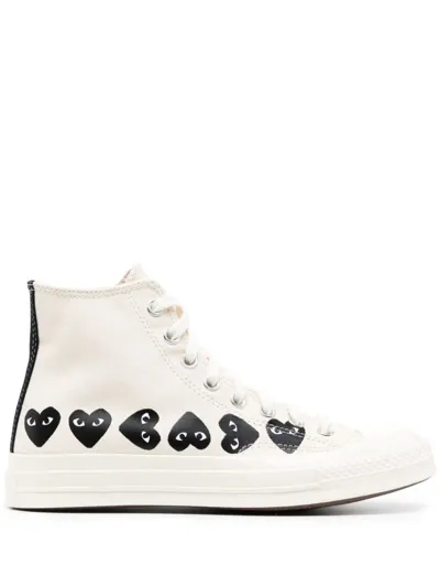 Comme Des Garçons Converse Chuck Taylor 70 Multiheart Sneakers In White