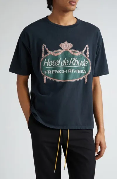 Rhude Riviera Tee In Vintage Black