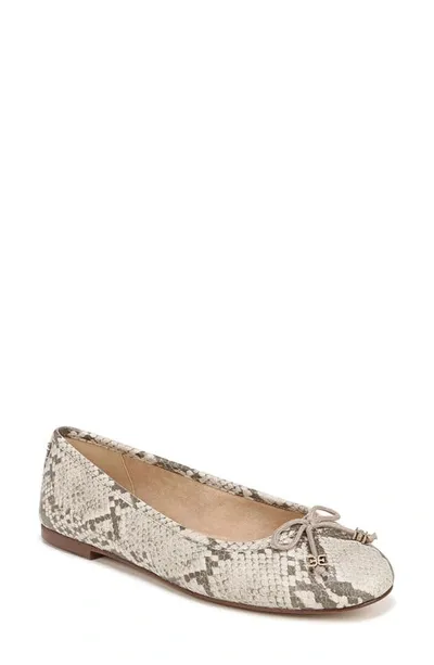 Sam Edelman Felicia Luxe Ballet Flat Sandshell Python In Beige