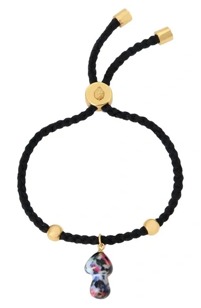 Kurt Geiger Mushroom Charm Friendship Bracelet In Black