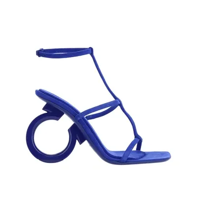 Ferragamo Elina Sandal In Blue