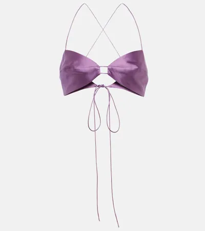 The Sei Silk Bra Top In Purple