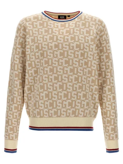 Gcds Monogram Sweater In Beis