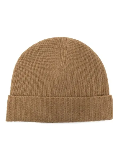 Joseph Ribbed-trim Cashmere Beanie In Brown