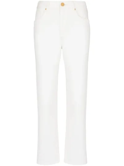 Balmain Mid-rise Straight-leg Jeans In White