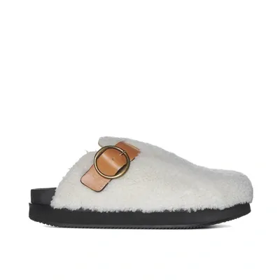 Isabel Marant Buckle Detailed Slides In White