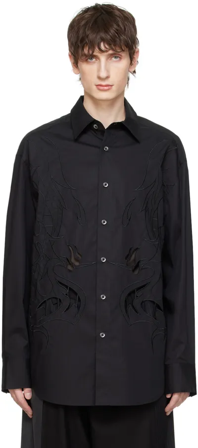 Feng Chen Wang Black Cutouts Shirt