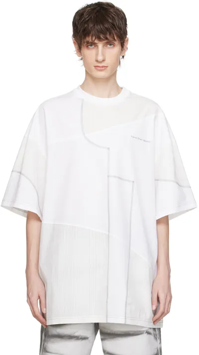 Feng Chen Wang Panelled Cotton T-shirt In Black