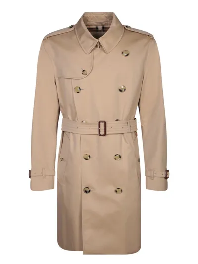 Burberry Heritage The Kensington Beige Trench Coat In Brown