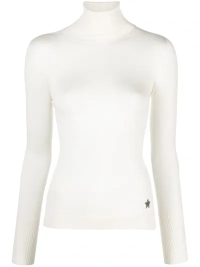 Lorena Antoniazzi Logo-patch Roll-neck Jumper In White