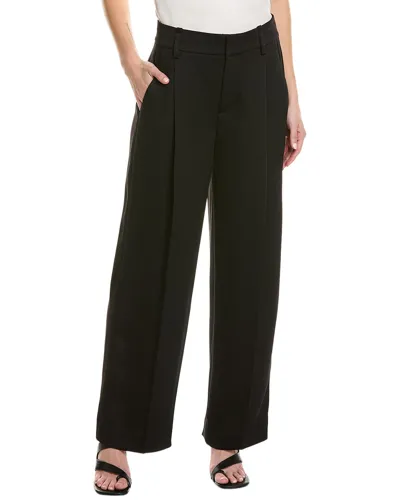 Vince Pleated Wide-leg Trousers In Black