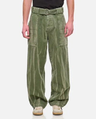 Jw Anderson Green Wide-leg Cargo Pants