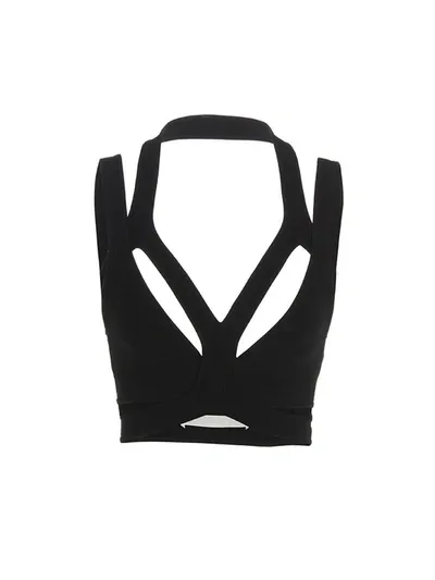 Dion Lee Interlink Cut-out Crop Top In Black