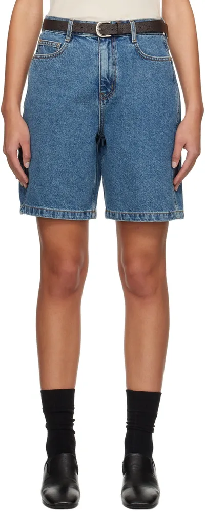 Dunst Blue Loose Denim Shorts