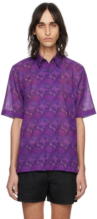 Dries Van Noten Purple Graphic Shirt