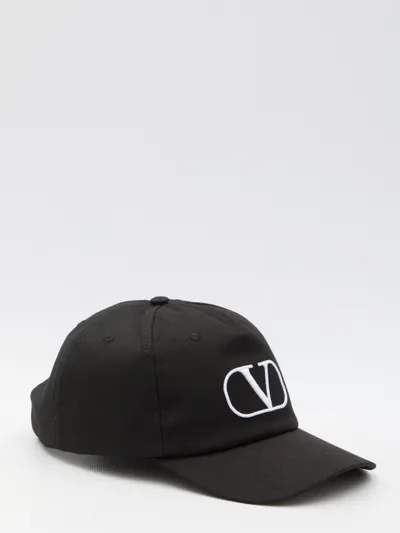 Valentino Garavani Valentino Logo Embroidered Baseball Cap In Black