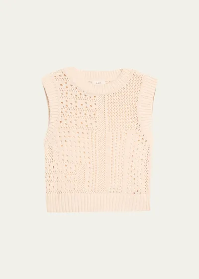 A.l.c Sawyer Sleeveless Open-knit Top In Bone Cream