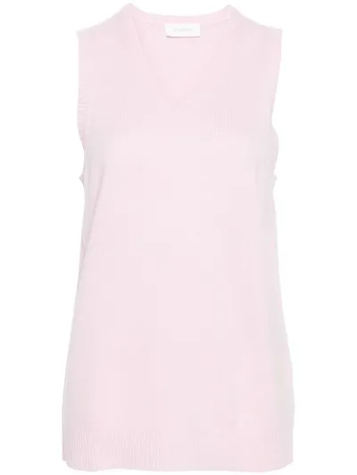 Sportmax Pre V-necked Wool Vest In Pink