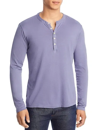 Velvet By Graham & Spencer Velvet Alvaro Long Sleeve Henley In Purple