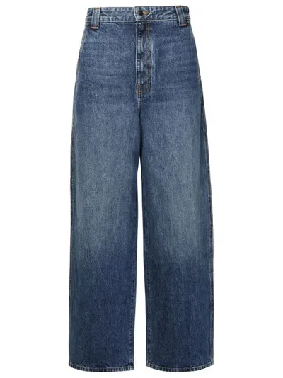 Khaite Jacob High-rise Wide-leg Jeans In Blue