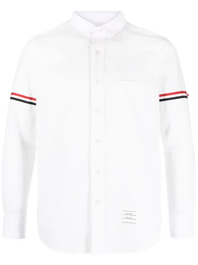 Thom Browne Poplin Grosgrain Armband Classic Shirt In White