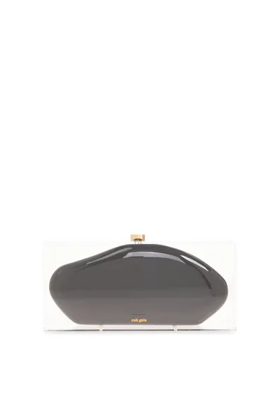 Cult Gaia Annika Transparent Clutch Bag In Black