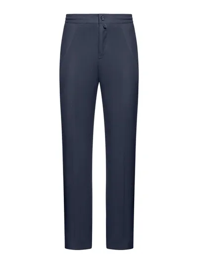 Kiton Pants In Lyocell Blend In Blue