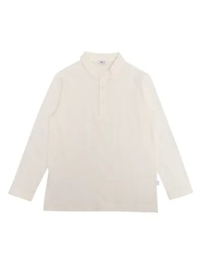 Il Gufo Kids' Long-sleeved Polo Shirt In White